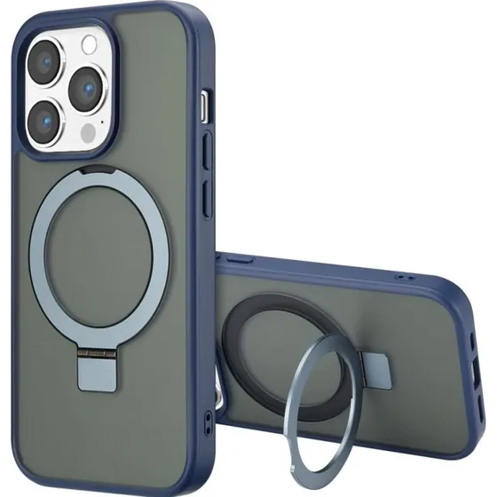 Accezz Ring Stand Backcover met MagSafe voor iPhone 14 Pro - Blauw