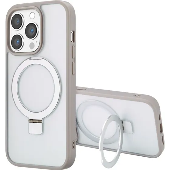 Accezz Ring Stand Backcover met MagSafe voor iPhone 14 Pro Max - Grijs