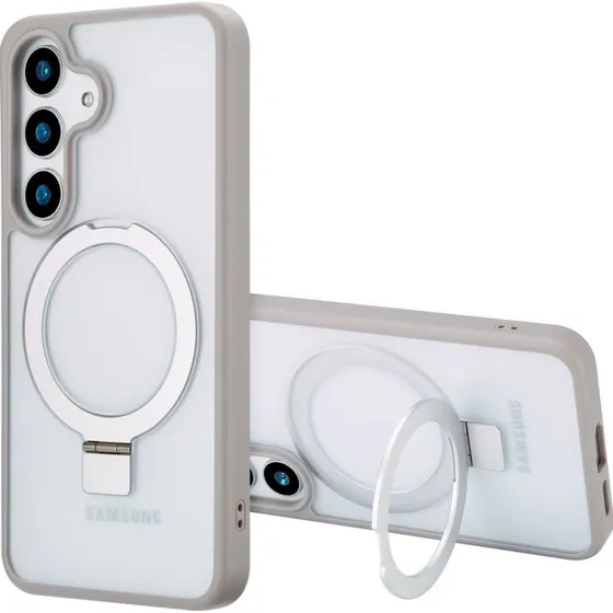 Accezz Ring Stand Backcover met MagSafe voor Samsung Galaxy S25 Plus - Grijs