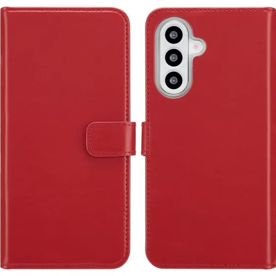 Selencia Echt Leren Bookcase voor Samsung Galaxy A26 - Rood