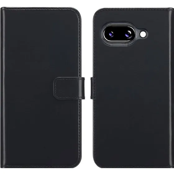 Selencia Echt Leren Bookcase voor Google Pixel 9A - Zwart