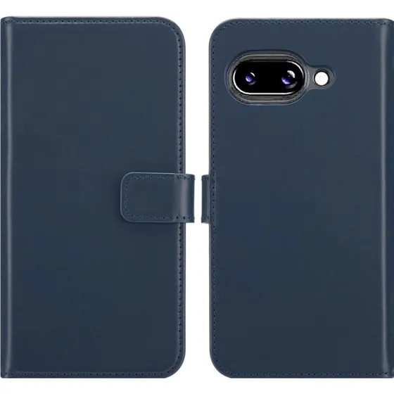 Selencia Echt Leren Bookcase voor Google Pixel 9A - Blauw