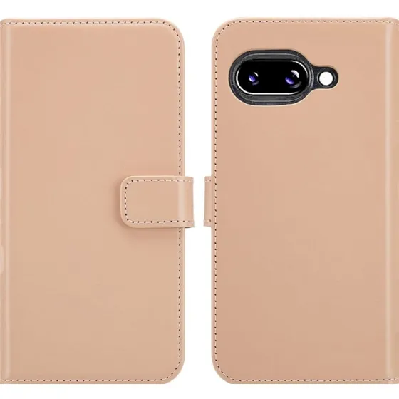 Selencia Echt Leren Bookcase Google Pixel 9A - Dusty Pink