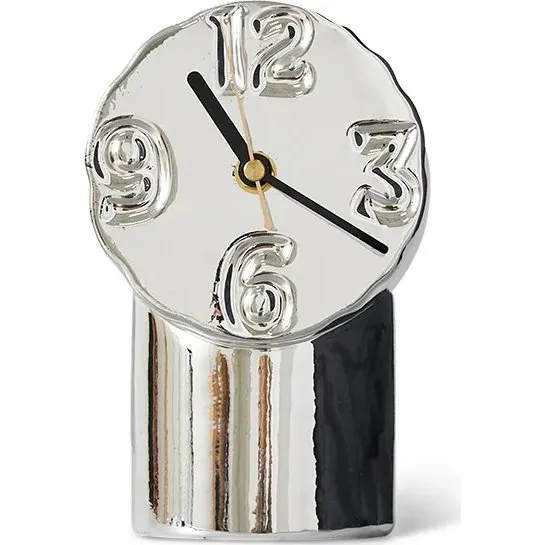 HKliving Retro Keramiekklok 17,5 cm - Chrome
