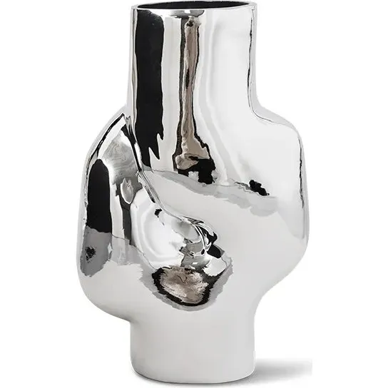 HKliving Gleam glazen vaas, 32 cm, Chrome