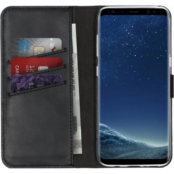 Selencia Echt Leren Bookcase voor Samsung Galaxy S8 - Zwart