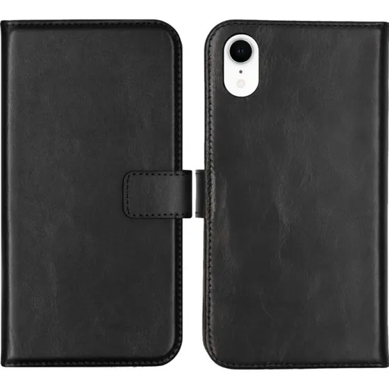Selencia Echt Leren Bookcase voor Apple iPhone Xr - Zwart