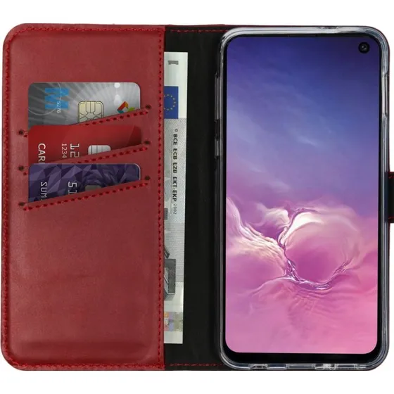 Selencia Echt Leren Bookcase voor Samsung Galaxy S10e - Rood