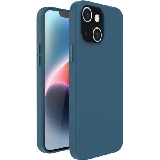 Accezz Leather Backcover met MagSafe voor iPhone 14 Plus - Donkerblauw