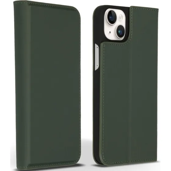 Accezz Premium Leather Slim Bookcase voor iPhone 14 Plus - Groen