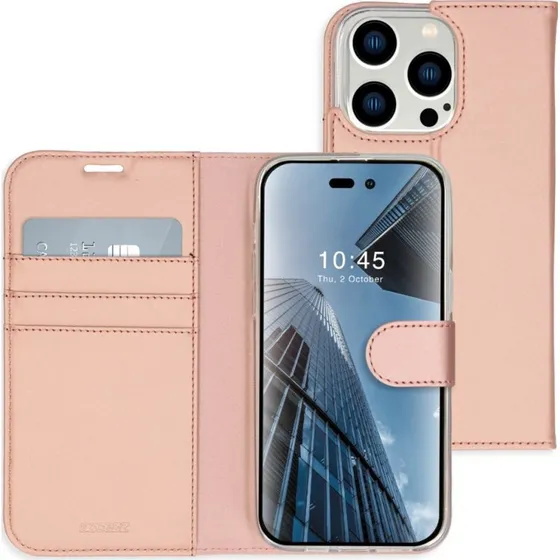 Accezz Wallet Softcase Bookcase iPhone 14 Pro Max - Rosé Goud