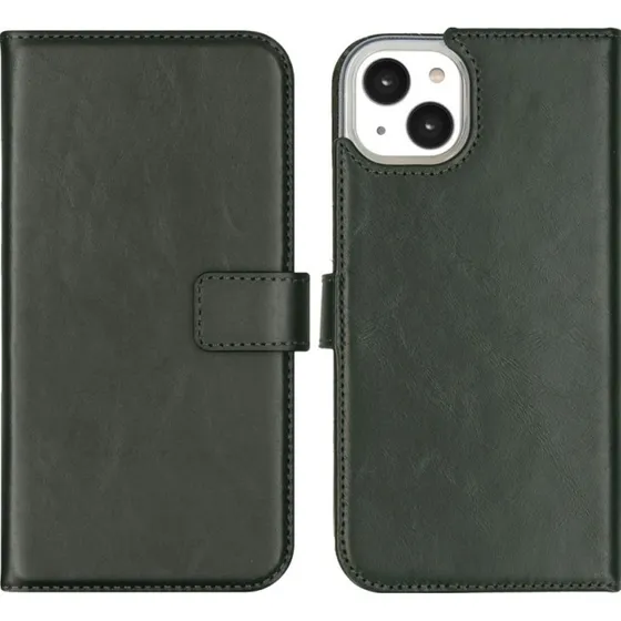 Selencia Echt Leren Bookcase voor Apple iPhone 14 Plus - Groen