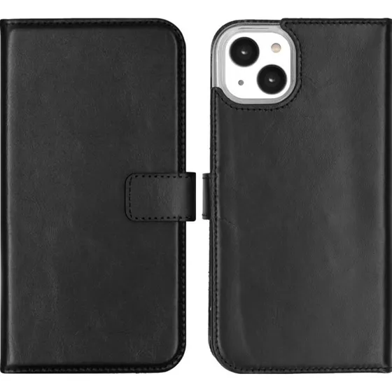 Selencia Echt Leren Bookcase voor Apple iPhone 14 Plus - Zwart
