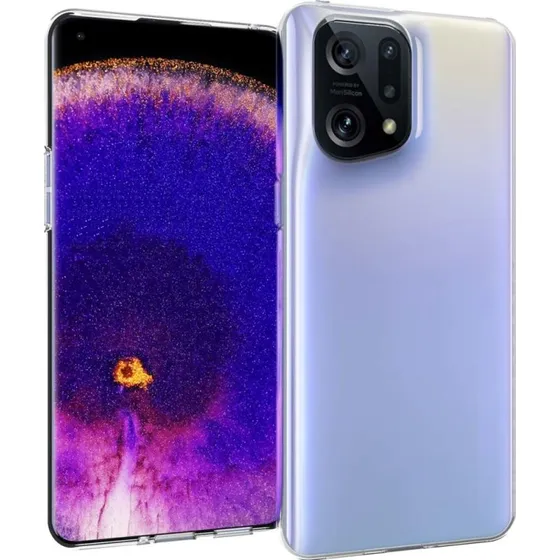 Accezz Clear Backcover voor Oppo Find X5 Pro 5G - Transparant
