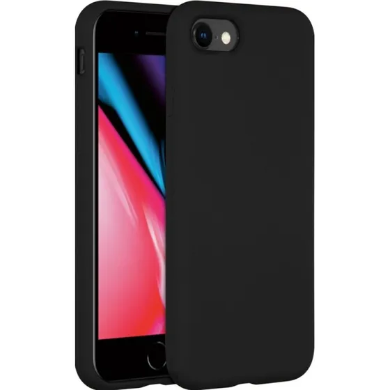 Accezz Liquid Silicone Backcover iPhone SE (2022/2020) / 8 / 7 - Zwart