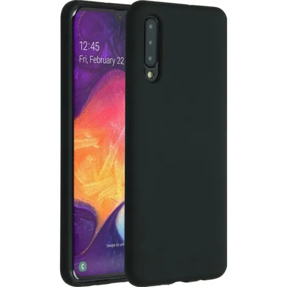 Accezz Liquid Silicone Backcover Samsung Galaxy A50 / A30s - Zwart