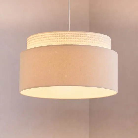 Duolla Milano Hanglamp - Ecru/Beige - Textiel - Ø45 cm