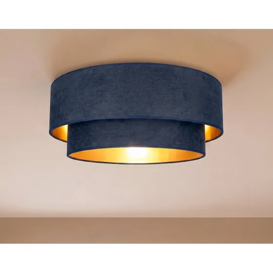 Duolla Plafondlamp Boho, Donkerblauw/Goud, Ø 60 cm, Textiel, E27