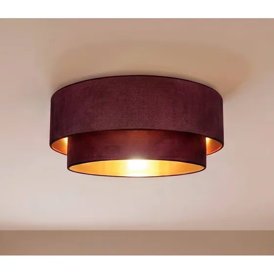 Duolla Plafondlamp Boho, Donkerrood/Goud, Ø 60 cm, Textiel, E27