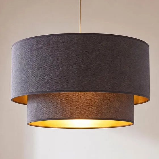 Duolla Boho Hanglamp - Grijs/Goud - Ø 45 cm - Textiel - E27