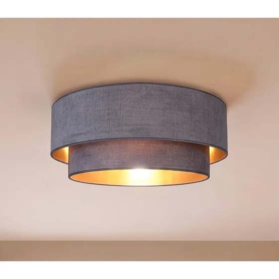 Duolla Plafondlamp Boho, Grijs/Goud, Ø 60 cm, Textiel, E27