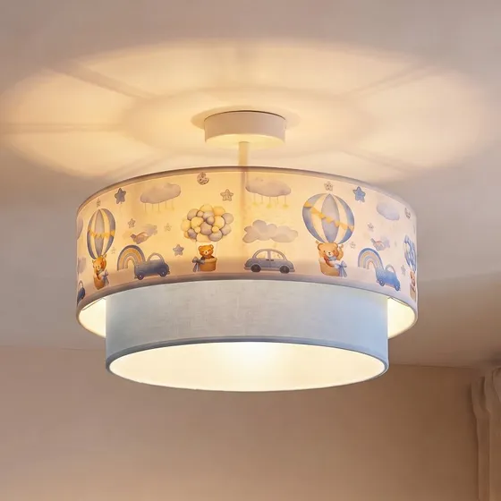 Duolla Boho Plafondlamp Kinderkamer, Lichtblauw, Ø 40 cm