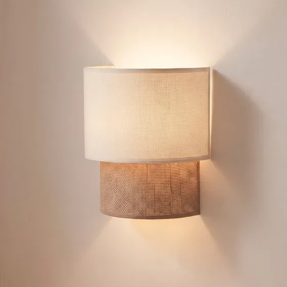 Duolla Wandlamp Boho - Wit/Jute - 22 cm - E27