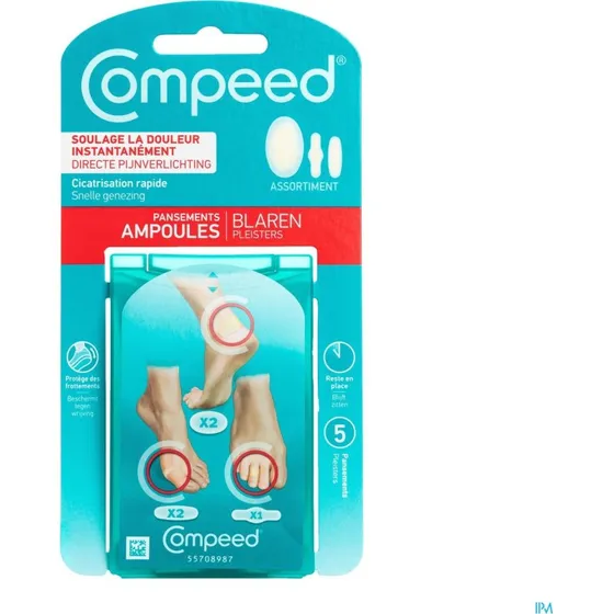 Compeed Blaren Mixpack 5 Pleisters (2x medium, 2x small, 1x op de tenen)