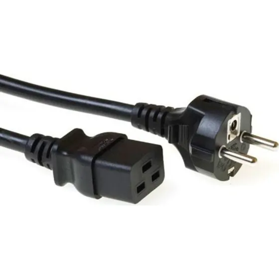 ACT Netsnoer CEE 7/7 naar C19 zwart - 3 meter