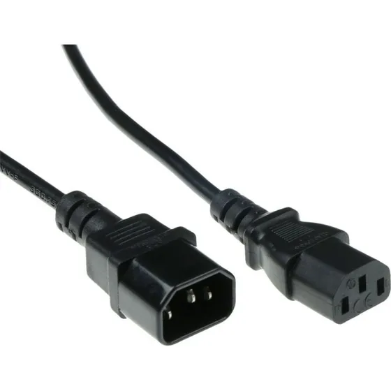 ACT Netsnoer C13 naar C14 zwart, 0,6 m