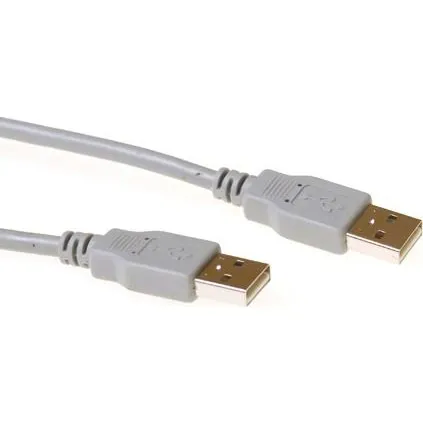 ACT SB2502 USB-kabel USB 2.0 A naar A, Ivoor, 2 meter