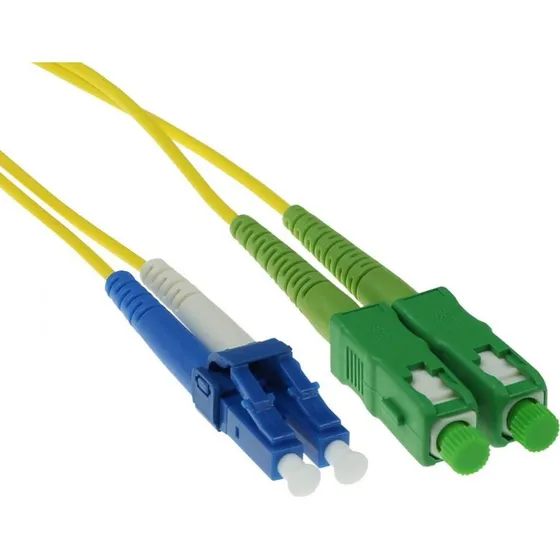 ACT Glasvezel Patchkabel 1m LSZH Singlemode OS2 SC/APC naar LC/UPC