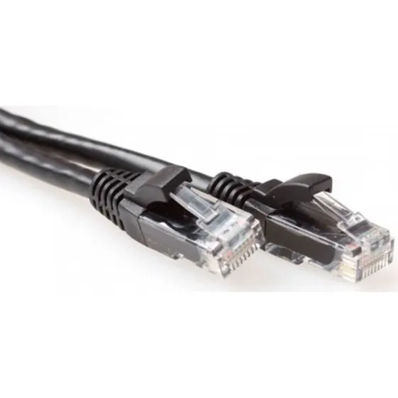 ACT Zwarte CAT6A U/UTP Patchkabel - 10 meter - Snagless