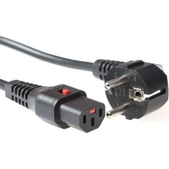 ACT Netsnoer CEE 7/7 naar IEC C13 Lock zwart - 1m