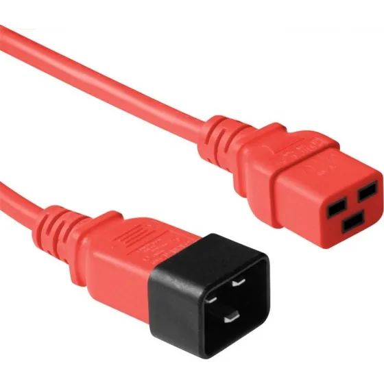 ACT Netsnoer C19 naar C20, Rood, 0,6 m