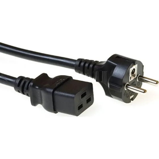 ACT Netsnoer CEE 7/7 naar C19 zwart, 0,5 m