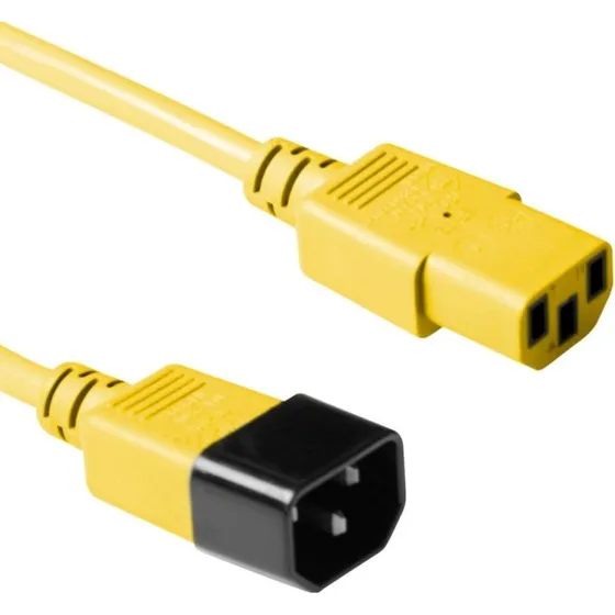 ACT Netsnoer C13 naar C14 geel, 0,3 m