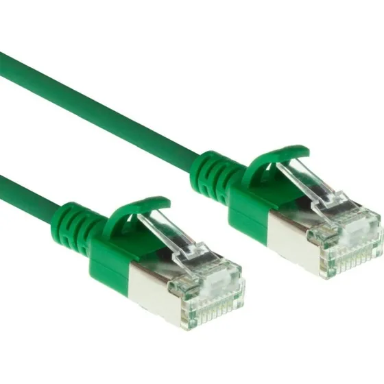 ACT Groene CAT6A U/FTP Slimline Patchkabel 0,15m - DC7730