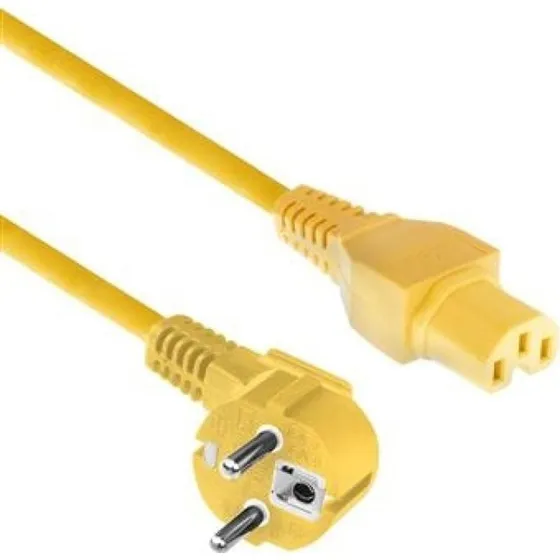 ACT Netsnoer CEE 7/7 naar C15 geel 2m (haaks)