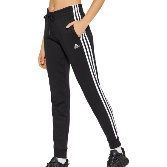 Adidas Essentials 3-Stripes French Terry Broek Zwart/Whit