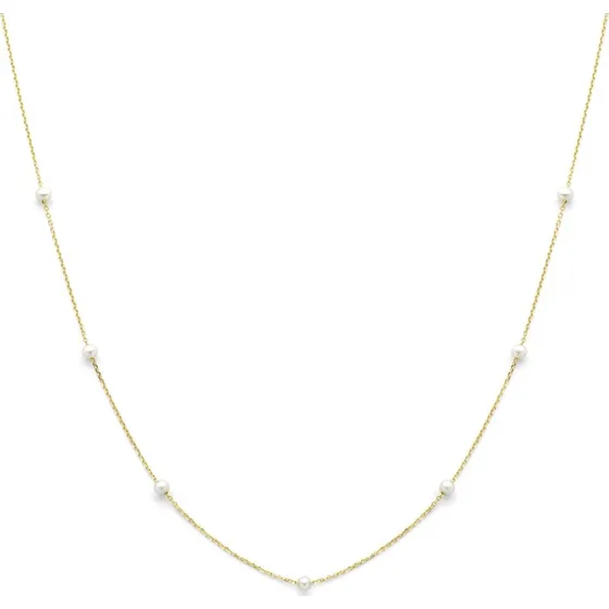 Treasure Collection 14k Geelgoud Anker Collier met Parel 42-45 cm