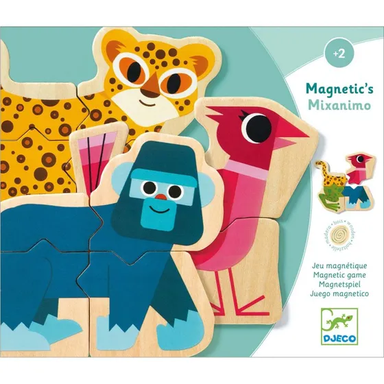 Djeco Magnetische Dierenpuzzels Houten Puzzel 24 Stukjes