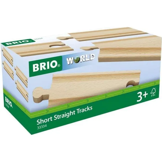 BRIO 33334 Halve Rechte Rails (4 stuks, 108 mm)