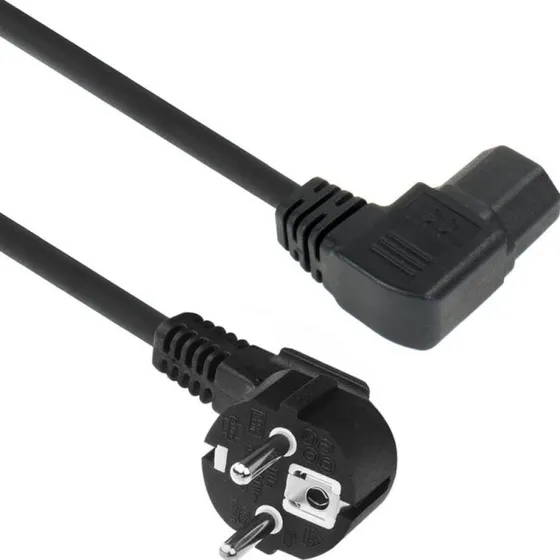 ACT Netsnoer CEE7/7 naar C15 haaks - 1.5m zwart