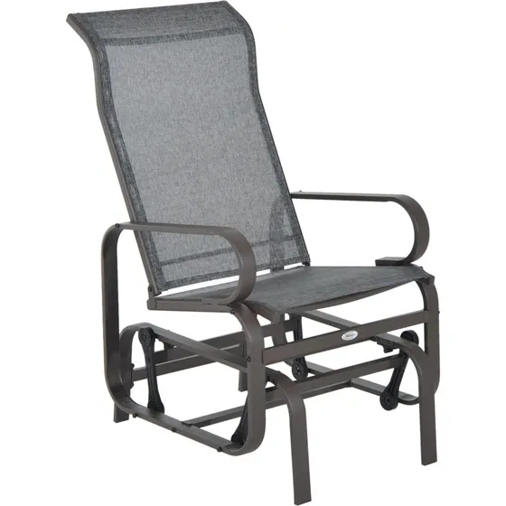Outsunny Metalen Schommelstoel Bruin 120x65x85 cm