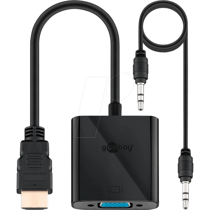 Goobay HDMI Type A naar VGA Adapter, Zwart, 0,15 m