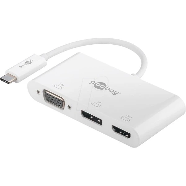 Goobay USB-C™ Multipoortadapter VGA+DP+HDMI™ 4K 60Hz