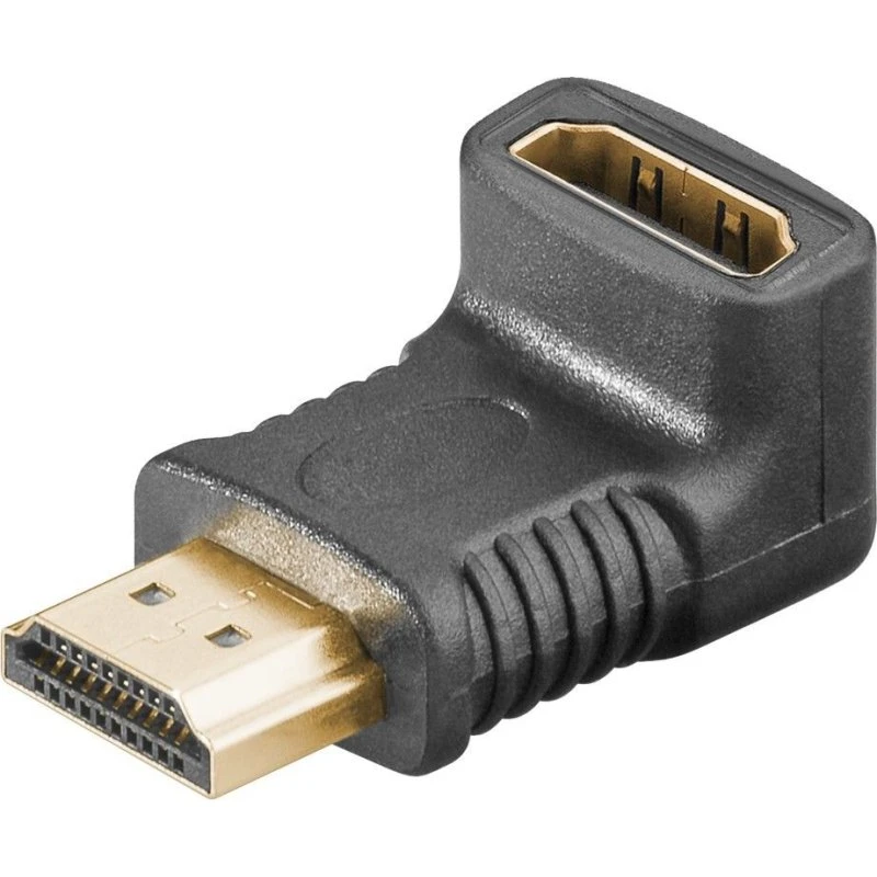 Goobay HDMI™-hoekadapter 90° verguld - HDMI A male → A female