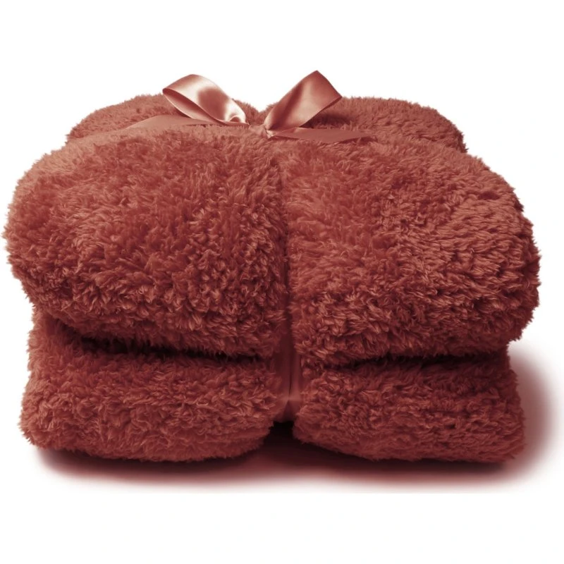 Unique Living Plaid Teddy Marsala 150x200 cm