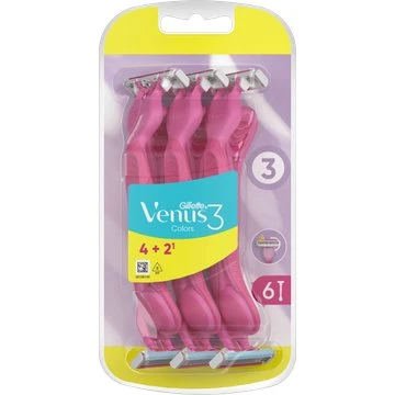 Gillette Venus 3 Colors Wegwerpscheermesjes (6 stuks)
